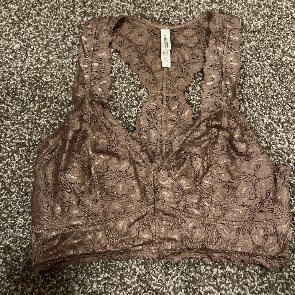 Brown lace bralette size medium